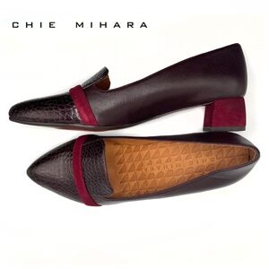 New Chie Mihara "Roz" Heeled Loafers  |  EU 39.5  |  Deep Burgundy